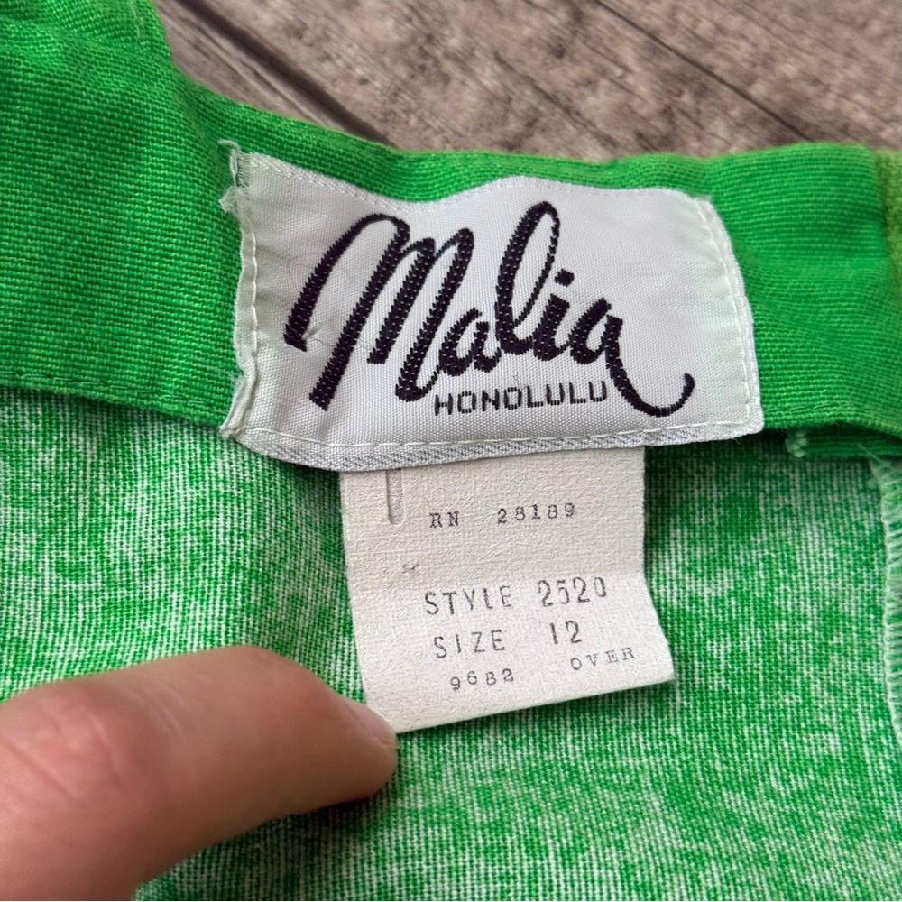 Vintage 1960s Malia Honolulu Hawaiian barkcloth dress - Picture 9 of 11